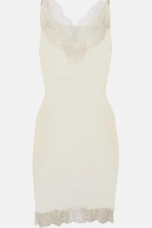 Saint Laurent Minikleid aus Seide mit Spitze