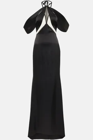 DAVID KOMA Off-Shoulder-Robe aus Satin
