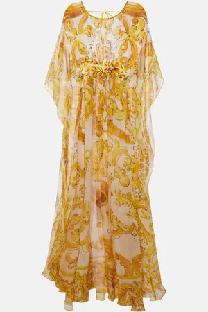 Dolce & Gabbana Maxikleid Majolica aus Seidenchiffon