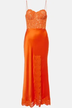 Rebecca Vallance Maxikleid Adira aus Seidensatin mit Spitze