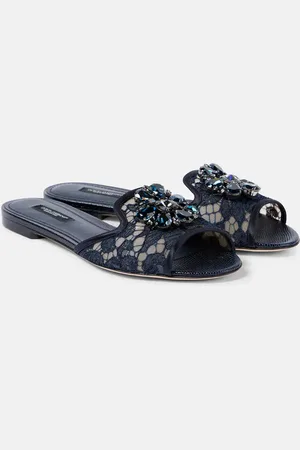 Dolce & Gabbana Verzierte Pantoletten Bianca aus Spitze