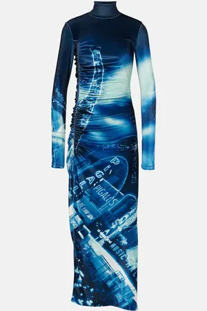 Jean Paul Gaultier Bedrucktes Maxikleid Pigalle aus Samt