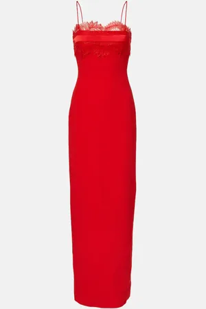 DAVID KOMA Robe aus Cady mit Spitze