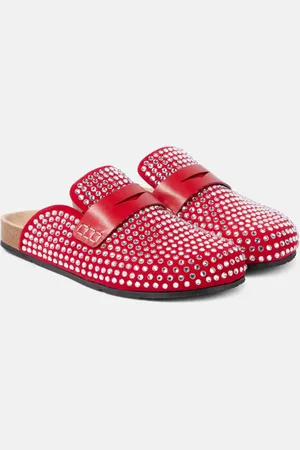 J.W.Anderson Slippers aus Leder mit Kristallen