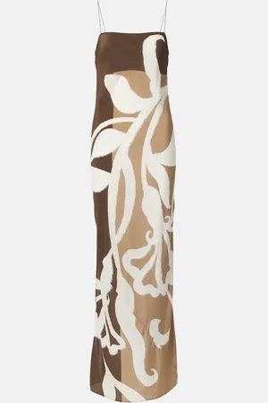 SIR Bedrucktes Maxikleid aus Seidensatin