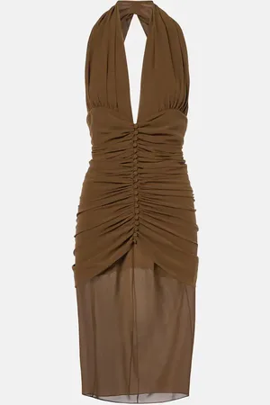 Saint Laurent Midikleid aus Seiden-Crêpe