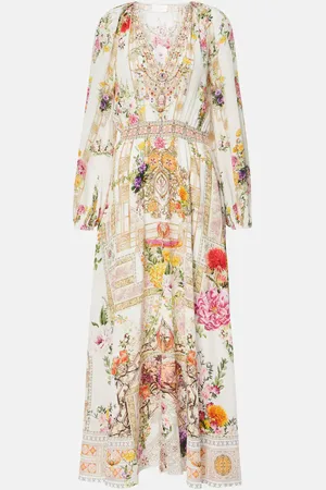 Camilla Bedrucktes Maxikleid aus Seide