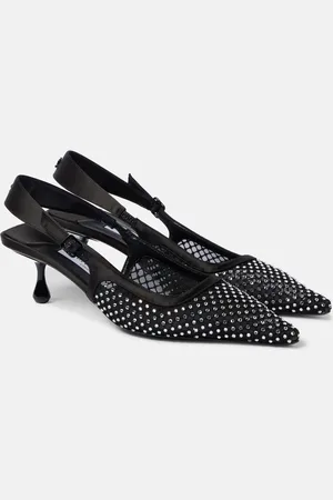 Jimmy Choo Slingback-Pumps Amel 50 aus Mesh mit Kristallen