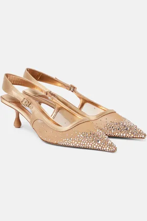 Jimmy Choo Slingback-Pumps Amel 50 aus Mesh mit Kristallen