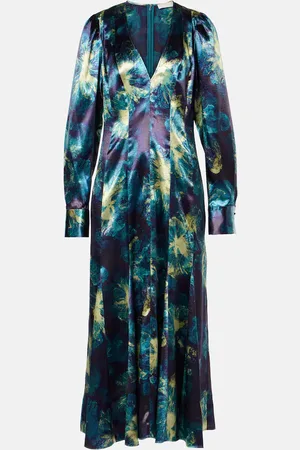 ULLA JOHNSON Midikleid Azrou aus Satin