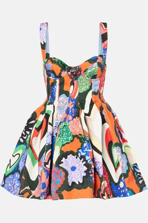 AREA Bedrucktes Minikleid aus Baumwolle