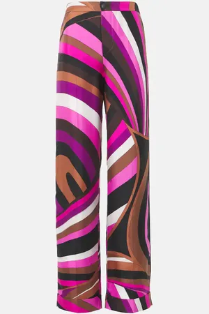 Puccini Weite High-Rise-Hose Iride aus Seiden-Twill