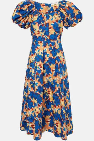ULLA JOHNSON Midikleid Imara aus Baumwollpopeline