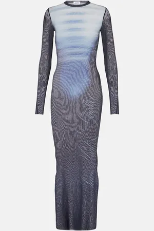Jean Paul Gaultier Bedrucktes Maxikleid La Male aus Mesh
