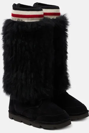 Brunello Cucinelli Stiefel Mountain aus Veloursleder mit Shearling