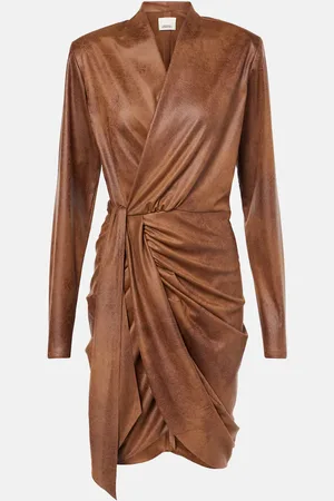 Isabel Marant Wickelkleid Aleora aus Velourslederimitat