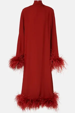 ‎Taller Marmo‎ Midikleid Gina mit Federn