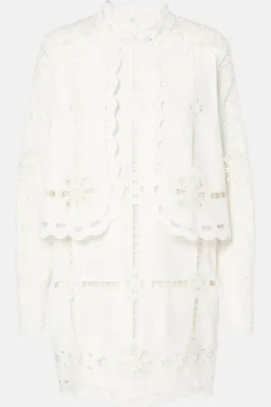 Isabel Marant Besticktes Minikleid Praline aus Baumwolle