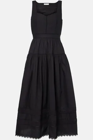 ULLA JOHNSON Midikleid Isadora aus Baumwollpopeline