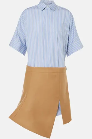 SACAI Minikleid aus Baumwollpopeline und Wolle