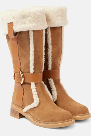 See by Chloé See By Chloé Stiefel New Ring aus Veloursleder und Shearling