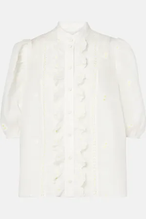 ZIMMERMANN Bestickte Bluse Acacia aus Ramie