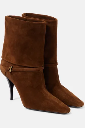 Saint Laurent Ankle Boots Niki 90 aus Veloursleder
