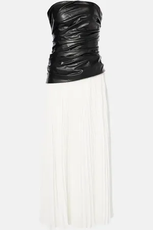 Simkhai Midikleid Arie mit Lederimitat