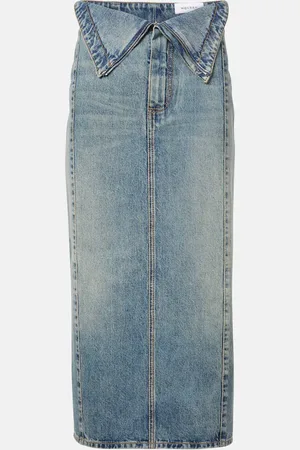 Alexander McQueen Midirock aus Denim