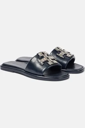 Tory Burch Pantoletten Double T Deco Sport aus Leder