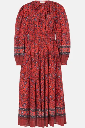 ULLA JOHNSON Midikleid Mona aus einem Baumwollgemisch