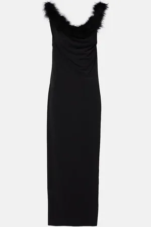 COPERNI Maxikleid Boa mit Federn