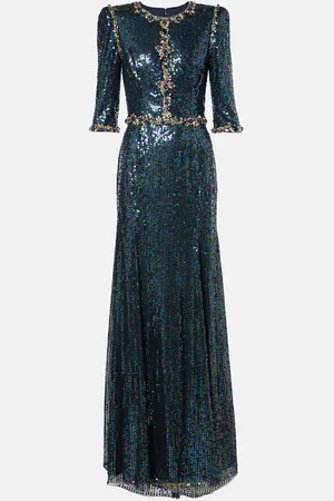Jenny Packham Verzierte Robe Pretty Thing mit Pailletten