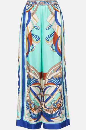 Camilla Bedruckte Palazzo-Hose aus Seidensatin