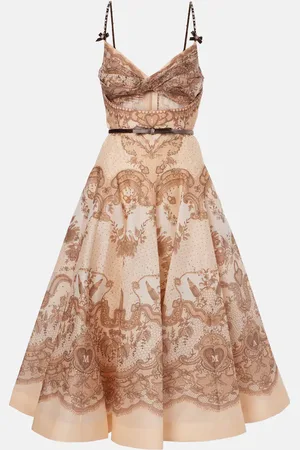 ZIMMERMANN Midikleid Crush aus Leinen und Seide