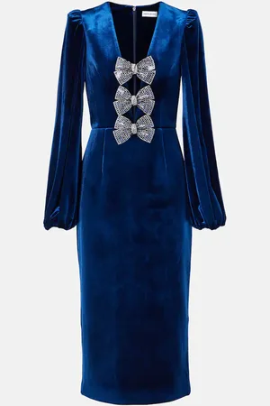 Rebecca Vallance Verziertes Midikleid aus Samt