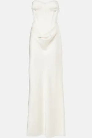 ROTATE Bridal Maxikleid aus Satin mit Zierperlen