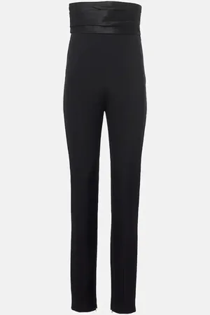 Khaite Schmale High-Rise-Hose Lenro mit Satin