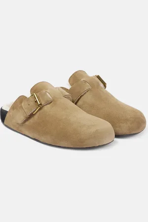 Isabel Marant Slippers Mirvin aus Veloursleder mit Shearling