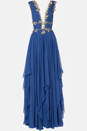 Costarellos Verzierte Robe aus einem Seidengemisch