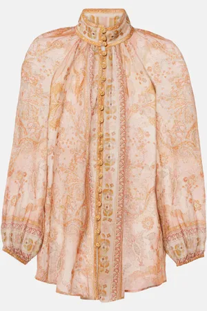 ZIMMERMANN Bedruckte Bluse Acacia Billow aus Ramie