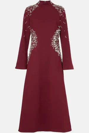 Simkhai Midikleid Odetta aus Crêpe mit Kristallen