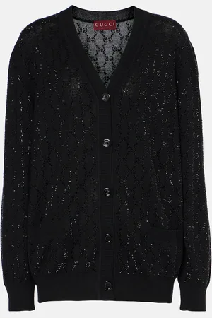 Gucci Cardigan GG aus Wolle mit Kristallen