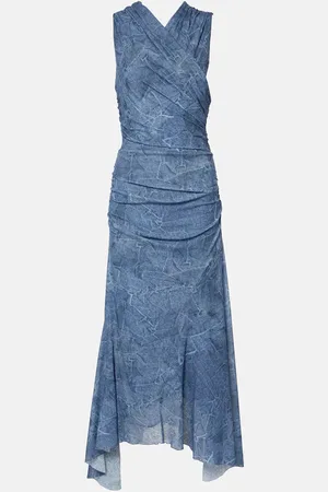 Ganni Bedrucktes Maxikleid aus Mesh