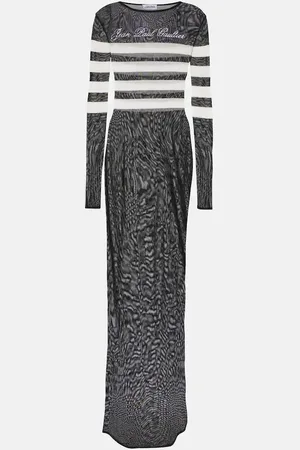 Jean Paul Gaultier Maxikleid Marinière aus Mesh