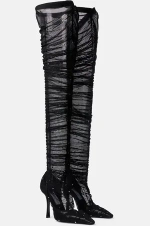 Jimmy Choo Overknee-Stiefel Lotta 100 aus Tüll