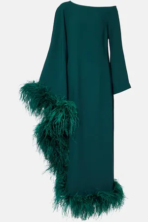 ‎Taller Marmo‎ One-Shoulder-Robe mit Federn