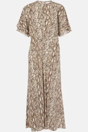 Isabel Marant Midikleid Keany aus einem Seidengemisch