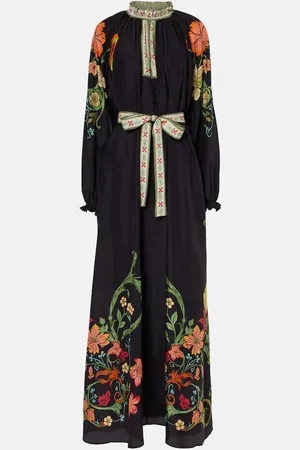 La DoubleJ Bedrucktes Maxikleid Cerere aus Seiden-Voile