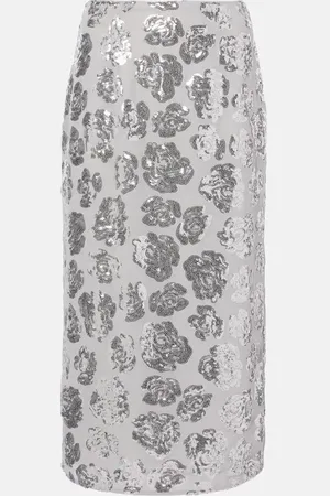 ROTATE Bleistiftrock aus Chiffon mit Pailletten